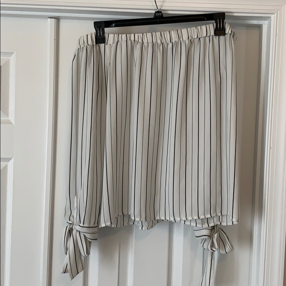 Off the shoulder striped top